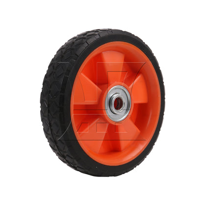 BQLZR Rubber Hand Truck Wheel for Cart Power Washer 6" Dia 0.5" Bore Black Orange