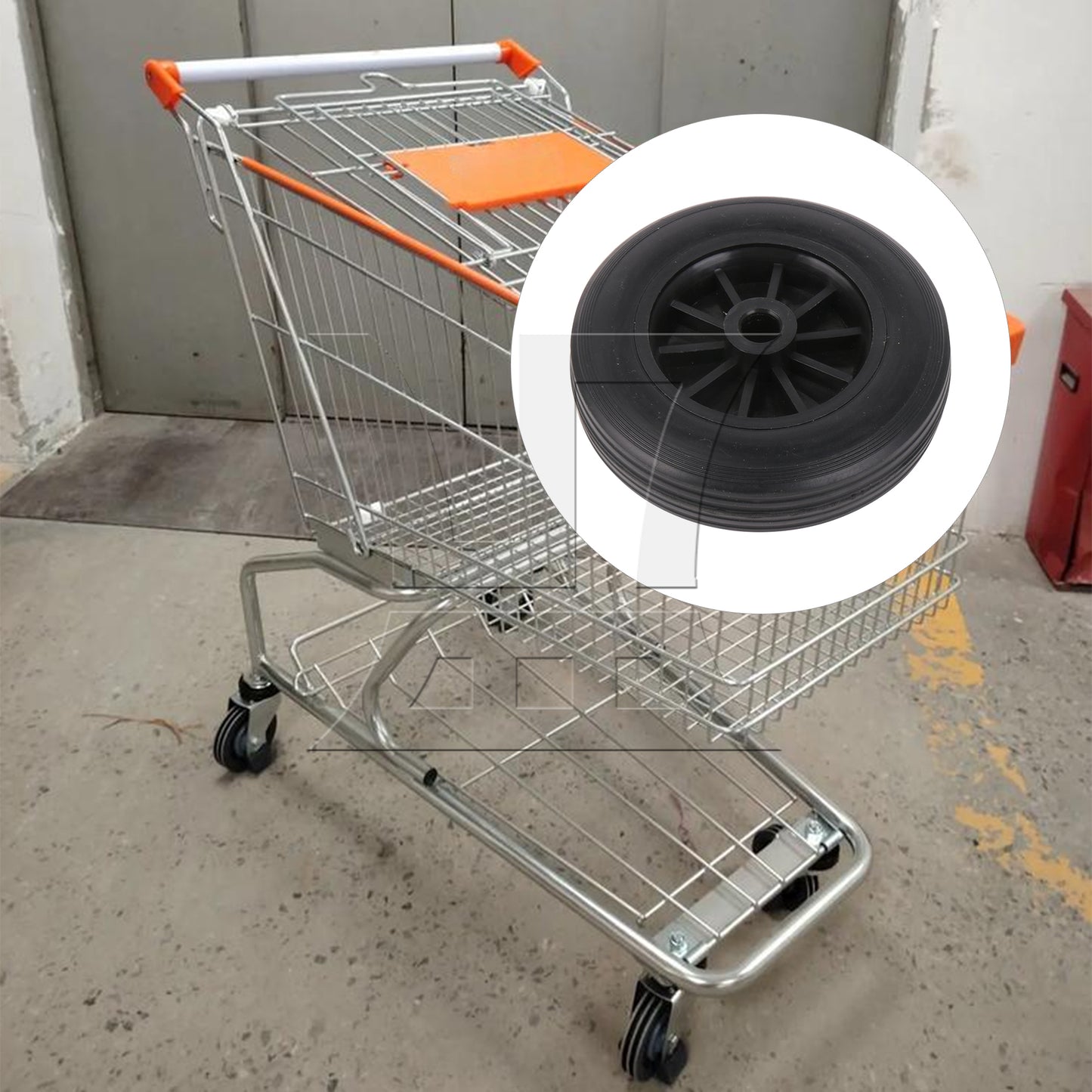 BQLZR Black Rubber Hand Truck Wheel Tire for Dolly Compressor 5 Inch D 0.5 Inch Bore