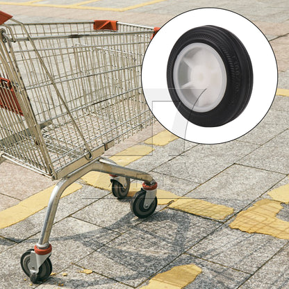 BQLZR Solid Rubber Hand Truck Wheel Roller 4 Inch Diameter 0.3 Inch Bore Dia White