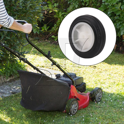 BQLZR Solid Rubber Hand Truck Wheel Roller 4 Inch Diameter 0.3 Inch Bore Dia White