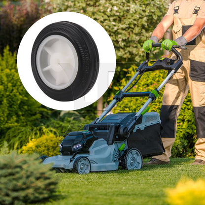 BQLZR Solid Rubber Hand Truck Wheel Roller 4 Inch Diameter 0.3 Inch Bore Dia White