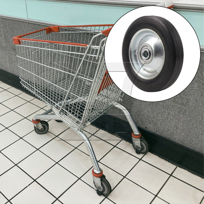 BQLZR Rubber Hand Truck Wheel Roller 6" Dia 0.5" Bore Dia with Galvanized Iron Spoke