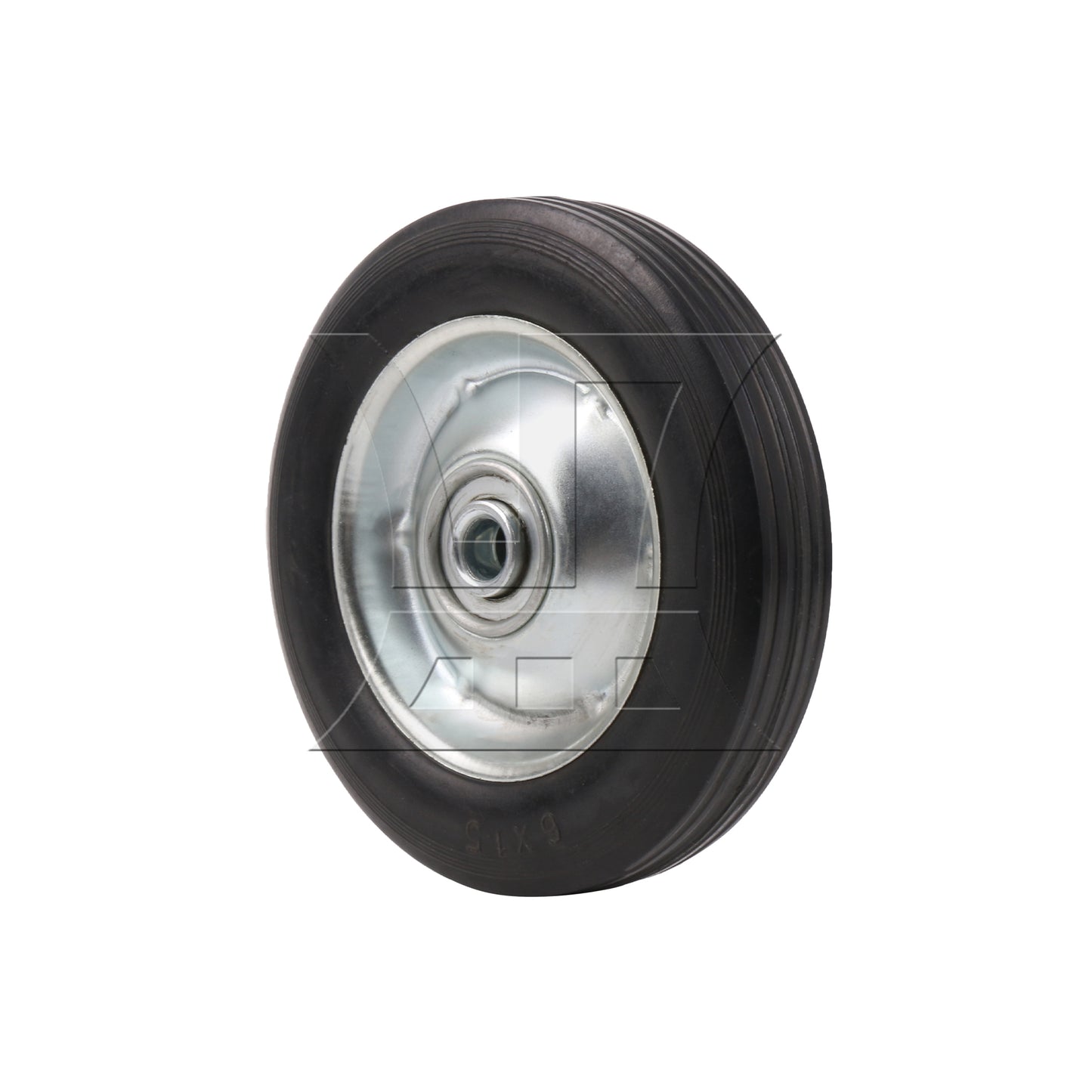 BQLZR Rubber Hand Truck Wheel Roller 6" Dia 0.5" Bore Dia with Galvanized Iron Spoke