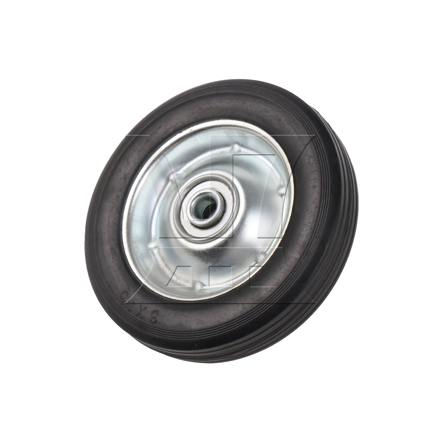 BQLZR Rubber Hand Truck Wheel Roller 6" Dia 0.5" Bore Dia with Galvanized Iron Spoke
