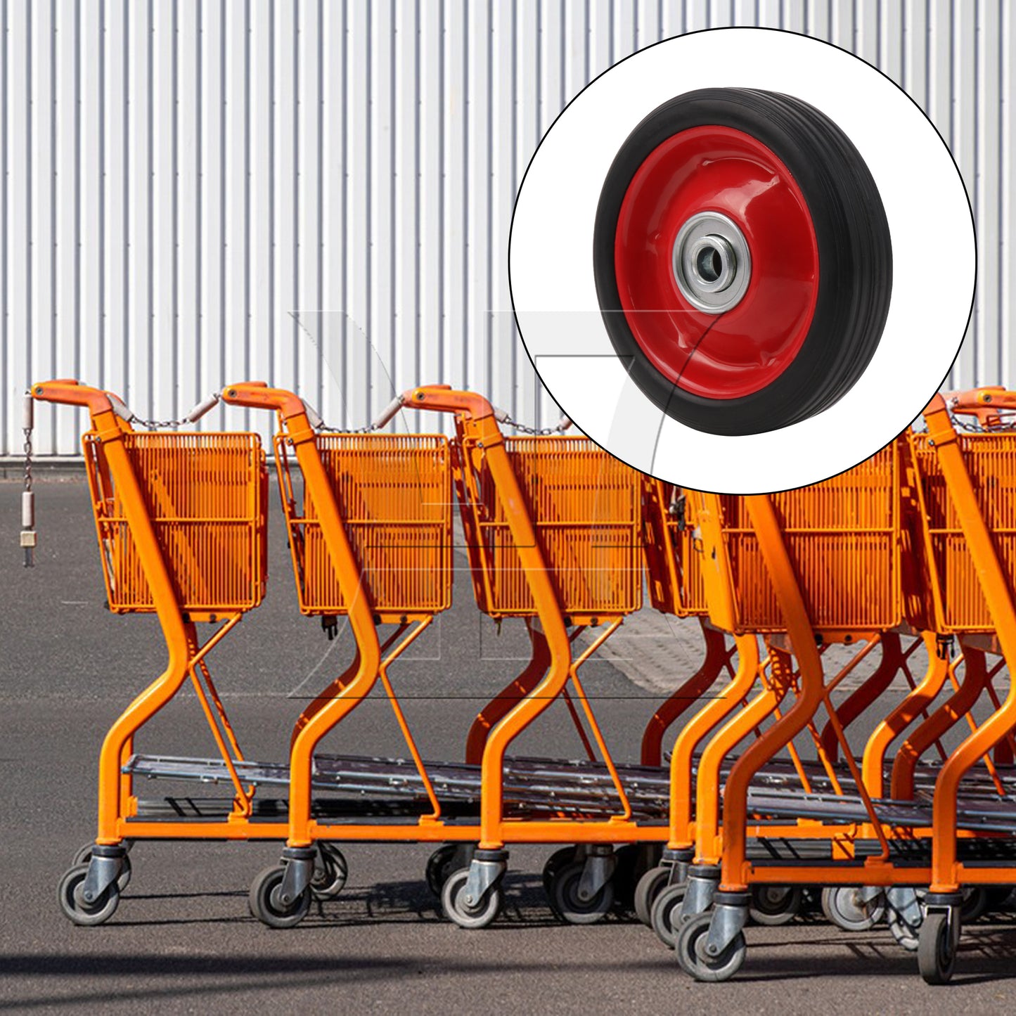 BQLZR Replacement Tire for Hand Truck 5" D 0.5" Bore Dia w/ Red Plastic Iron Spoke