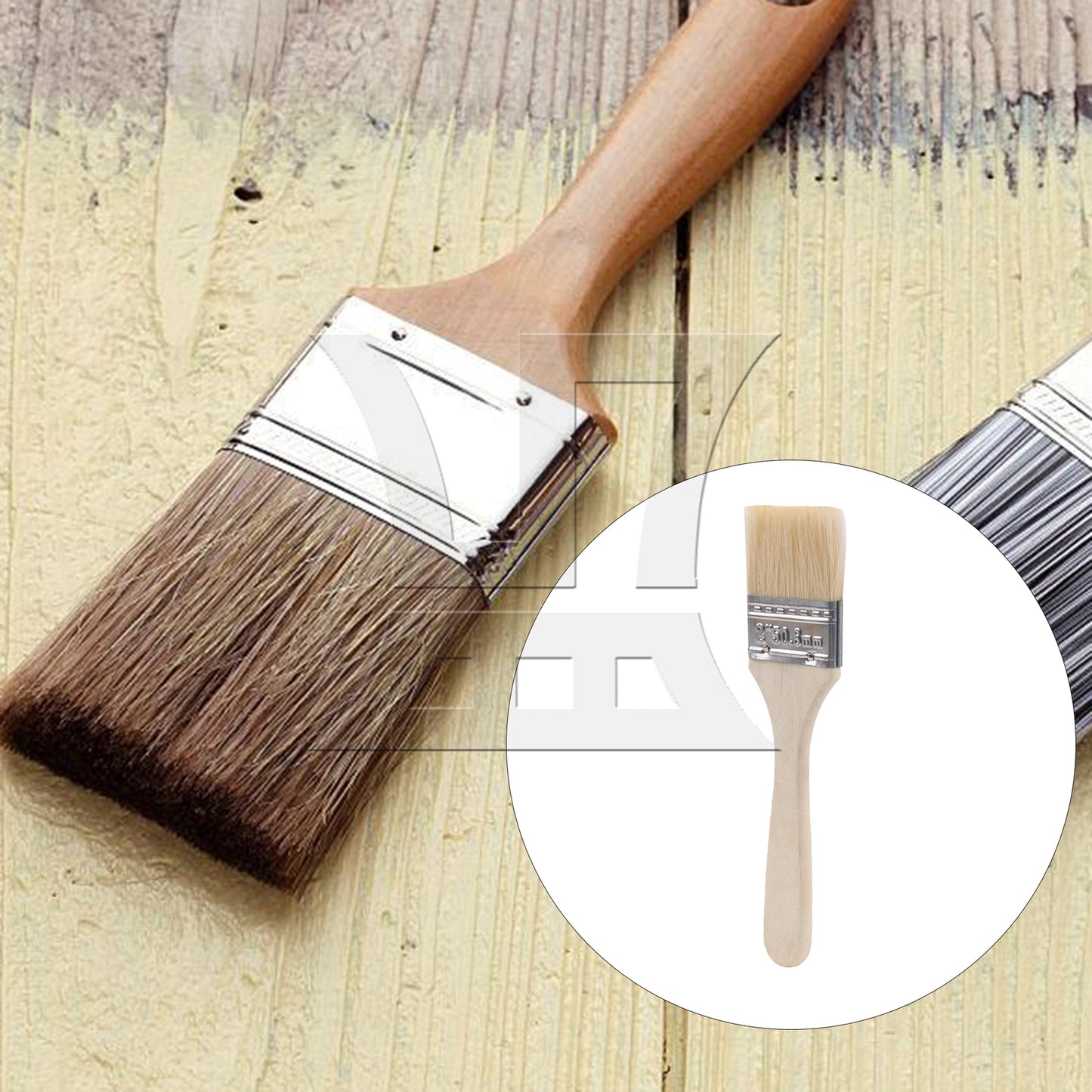 BQLZR Flat Paint Brush with Lengthen Wooden Handle 2inch for Professional Painters