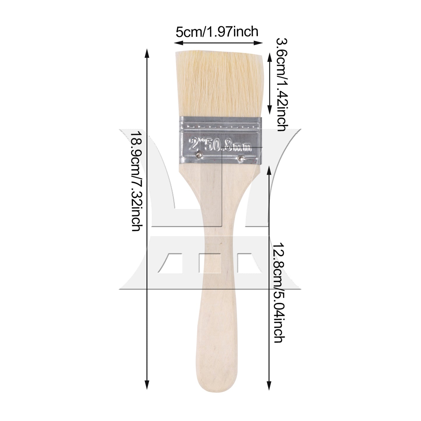 BQLZR Flat Paint Brush with Lengthen Wooden Handle 2inch for Professional Painters