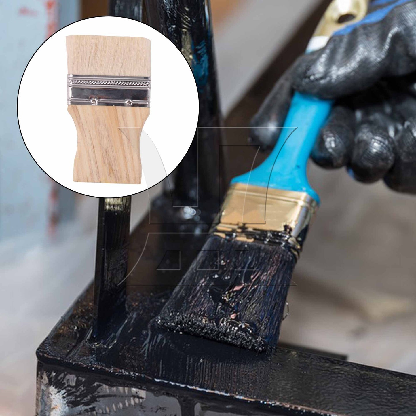 BQLZR Painting Brush for Interior Exterior 3 Inch Width with Square Wooden Handle