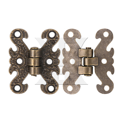 BQLZR 2 Pieces Vintage H-Shape Hinges with Screws for Home Furniture 1.57x1.18 Inch
