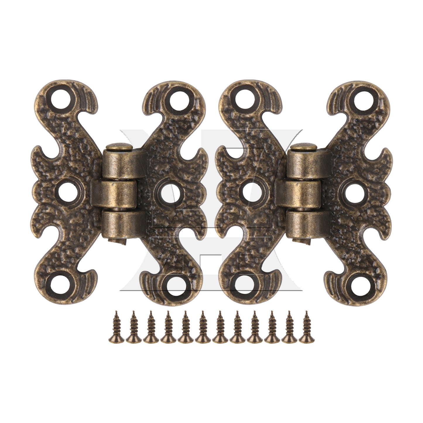 BQLZR 2 Pieces Vintage H-Shape Hinges with Screws for Home Furniture 1.57x1.18 Inch