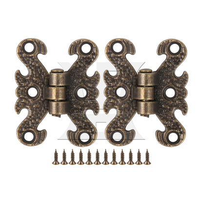 BQLZR 2 Pieces Vintage H-Shape Hinges with Screws for Home Furniture 1.57x1.18 Inch