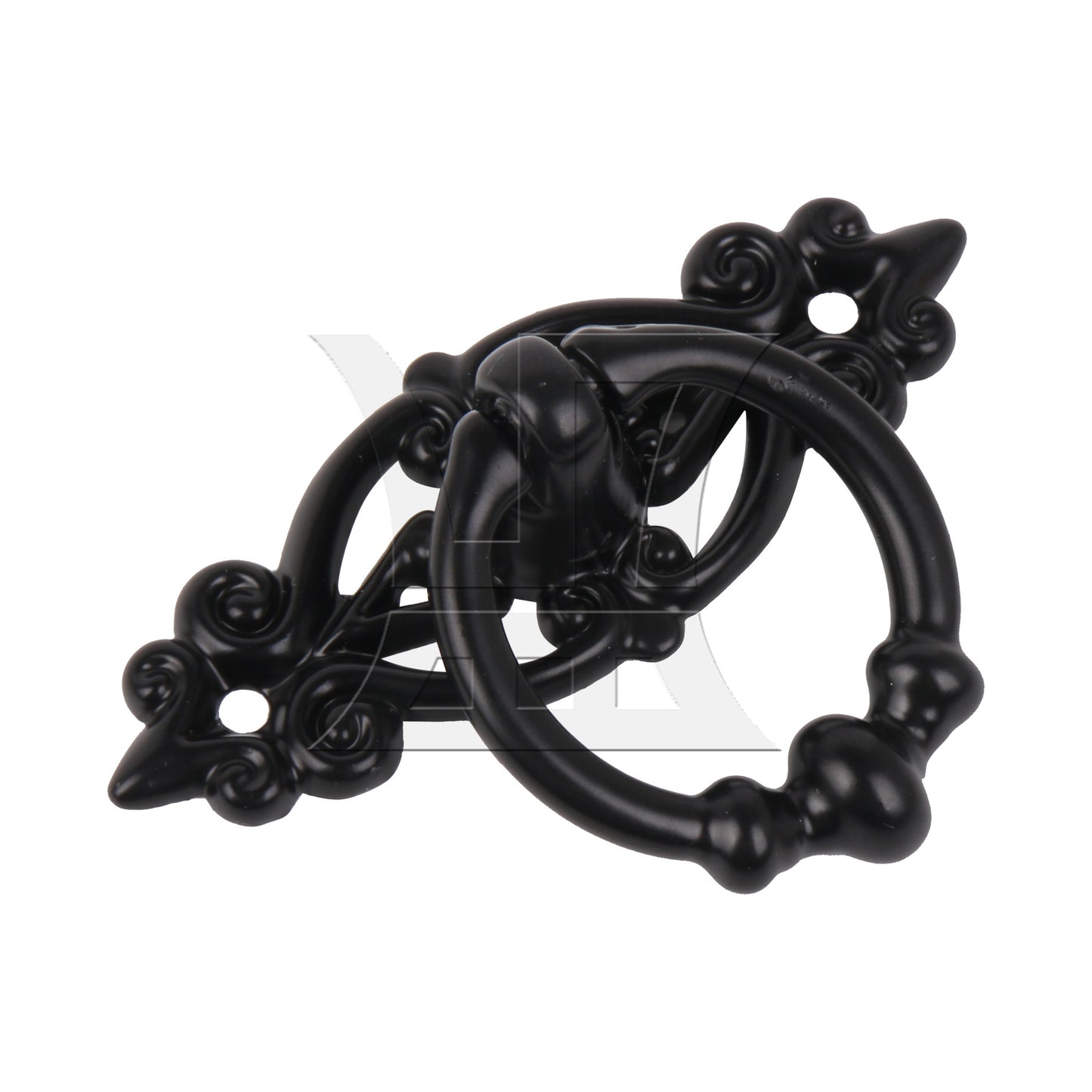 BQLZR 2 Pieces Vintage Ring Pull Handle for Cabinet Dresser Drawer 2.56"x1.73" Black