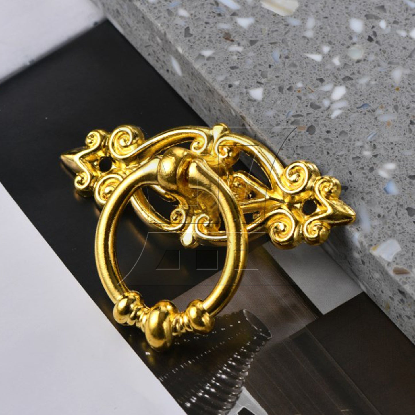 BQLZR 2 Pieces Vintage Ring Pull Handle for Cabinet Dresser Drawer 2.56 x 1.73 Inch