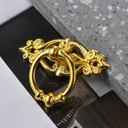 BQLZR 2 Pieces Vintage Ring Pull Handle for Cabinet Dresser Drawer 2.56 x 1.73 Inch