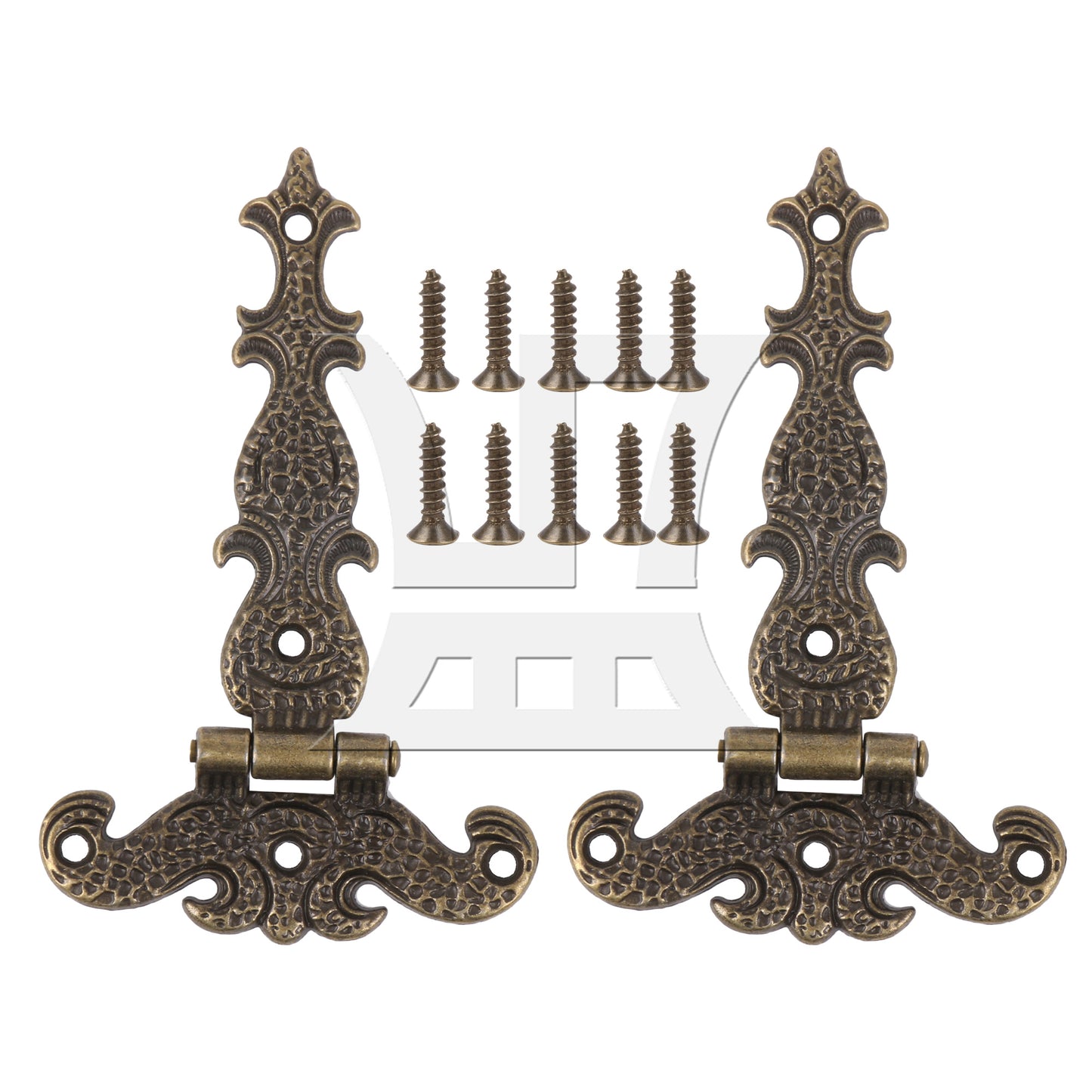 BQLZR 2 Pieces Vintage T-Shaped Hinges with Screws for Home Furniture 4.45x2.72 Inch