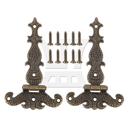 BQLZR 2 Pieces Vintage T-Shaped Hinges with Screws for Home Furniture 4.45x2.72 Inch