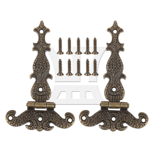 BQLZR 2 Pieces Vintage T-Shaped Hinges with Screws for Home Furniture 4.45x2.72 Inch
