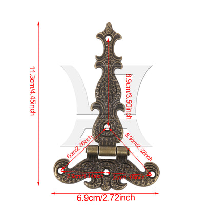 BQLZR 2 Pieces Vintage T-Shaped Hinges with Screws for Home Furniture 4.45x2.72 Inch