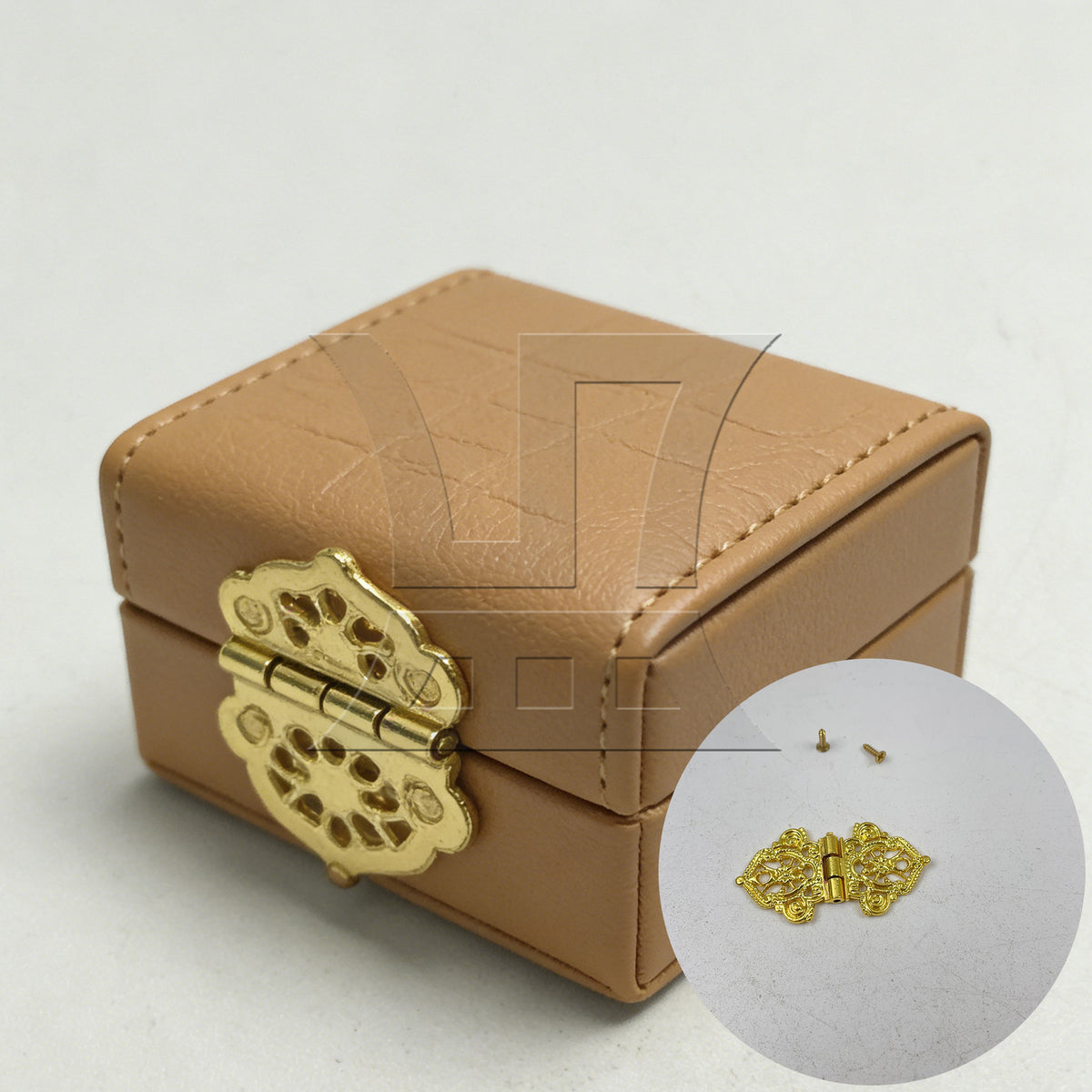 BQLZR 2 Pieces Retro Style Engraved Decorative Hinges 2.09" x 1.1" for Gift Box Gold