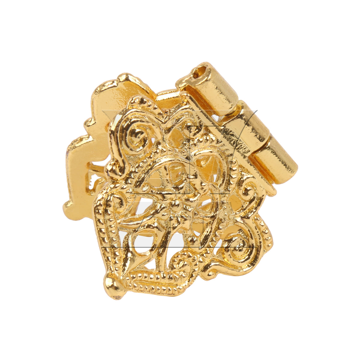 BQLZR 2 Pieces Retro Style Engraved Decorative Hinges 2.09" x 1.1" for Gift Box Gold
