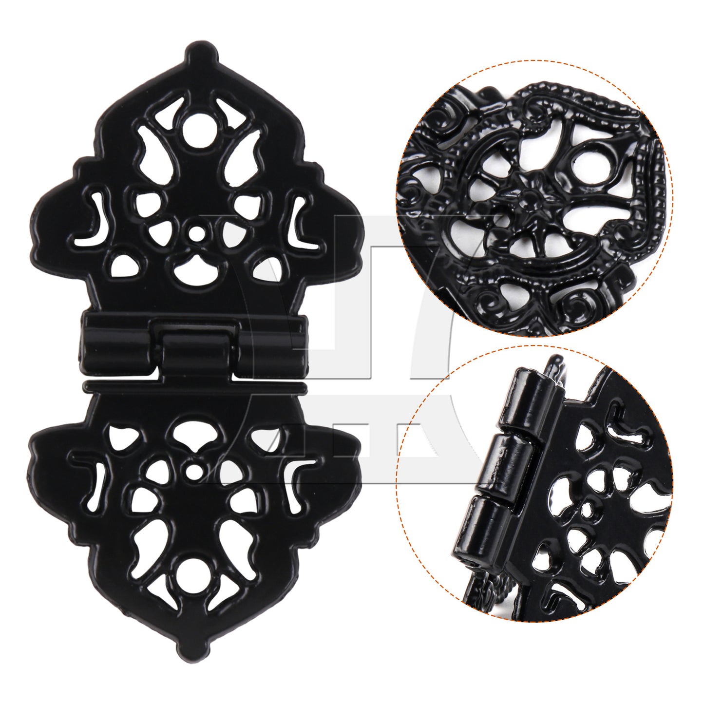 BQLZR 2 Pieces Vintage Carved Hinges with Screws for Home Furniture 2.09x1.10 Inch