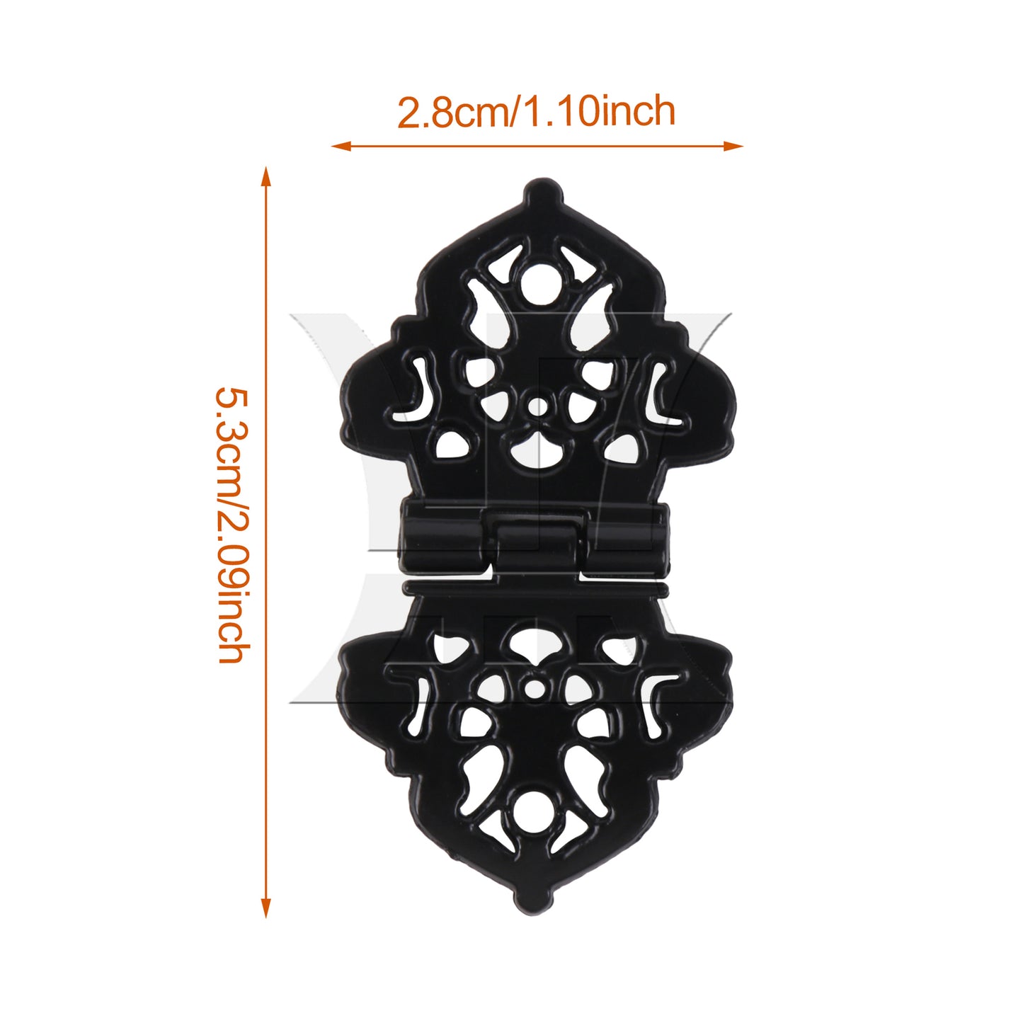 BQLZR 2 Pieces Vintage Carved Hinges with Screws for Home Furniture 2.09x1.10 Inch