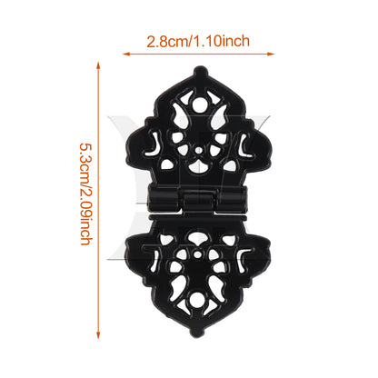 BQLZR 2 Pieces Vintage Carved Hinges with Screws for Home Furniture 2.09x1.10 Inch