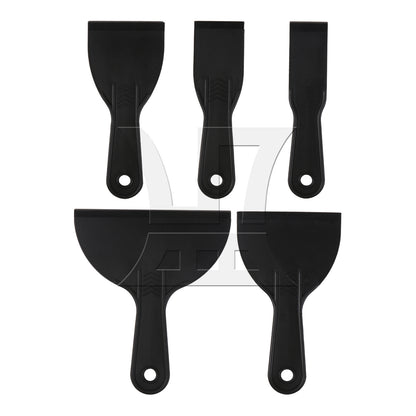 BQLZR 5 Pieces Plastic Glass Scrapers Filling Spreader Putty Mixer 1.5" to 6" Set