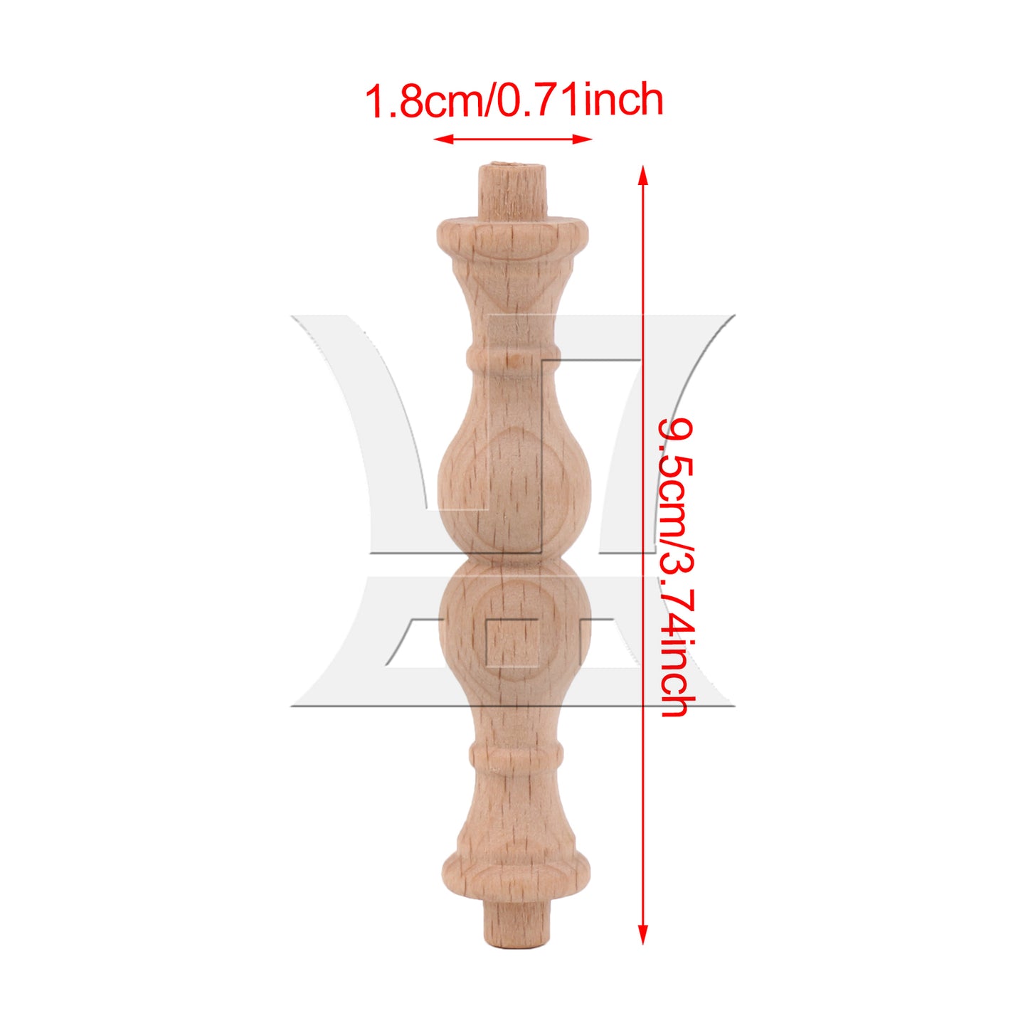 BQLZR Unfinished Wooden Baluster Spindle 3.74" x 0.71" for Home Office Decorations