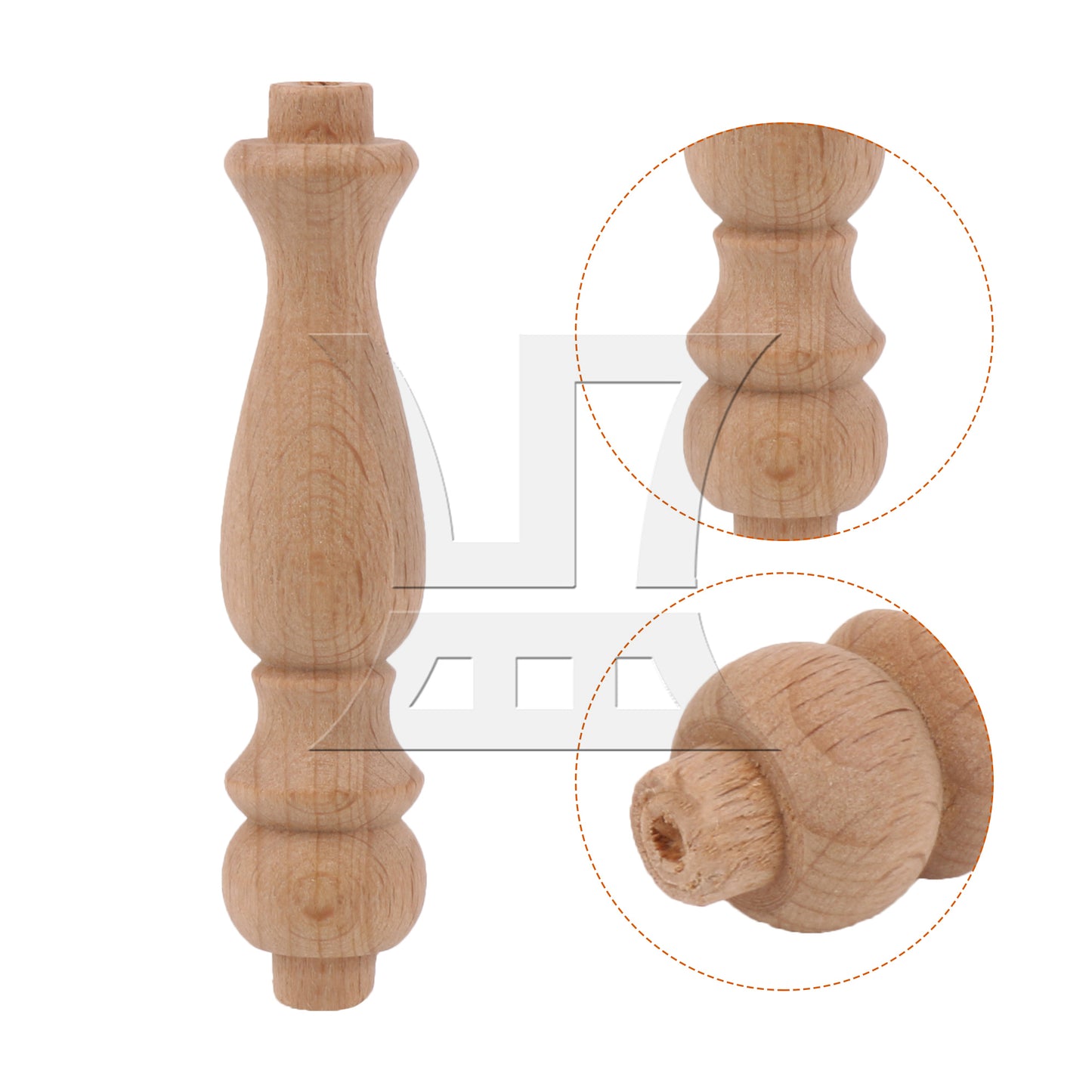 BQLZR Unpainted Wood Spindle Baluster for Home Restaurant Decoration 3.15" x 0.71"