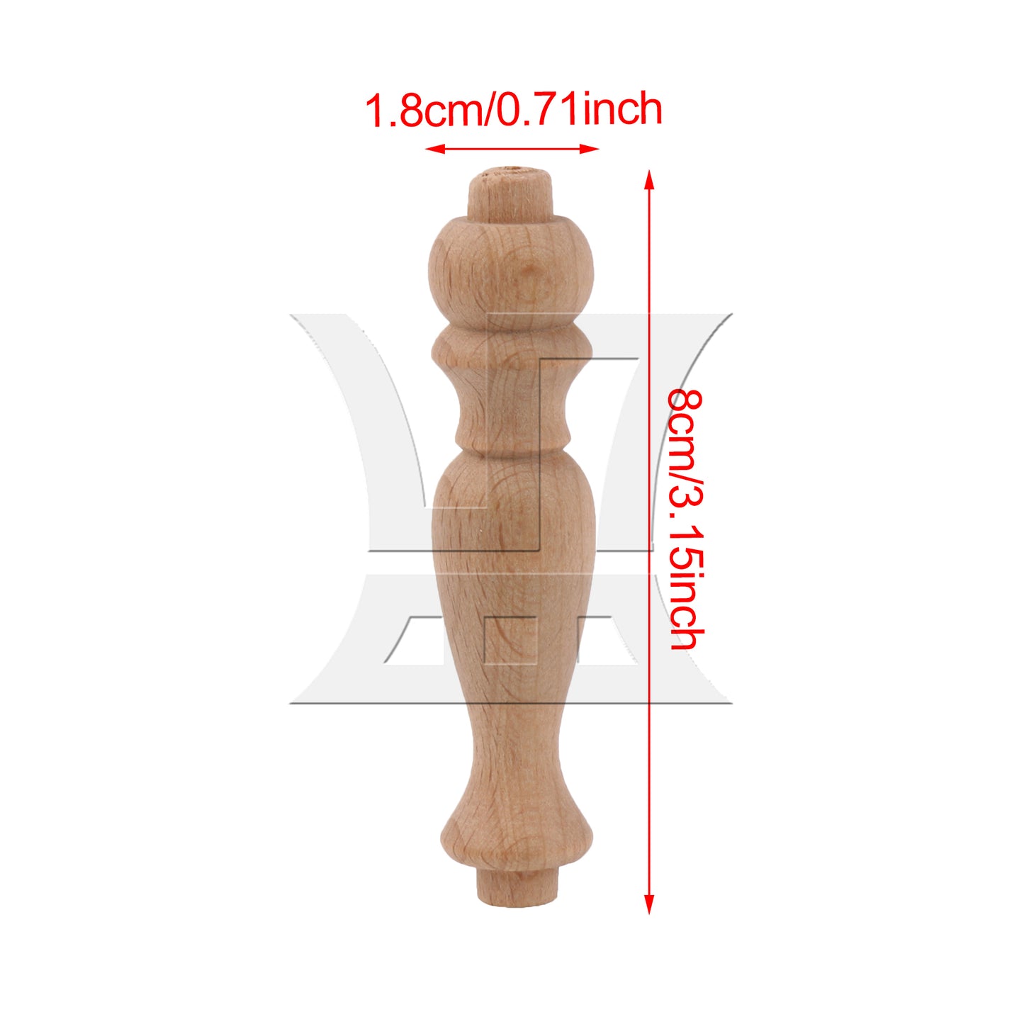 BQLZR Unpainted Wood Spindle Baluster for Home Restaurant Decoration 3.15" x 0.71"