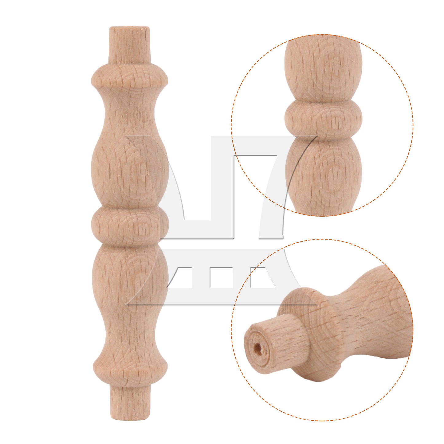 BQLZR Wood Baluster Spindle Replacement 3.39" x 0.67" for Furniture Models Miniature