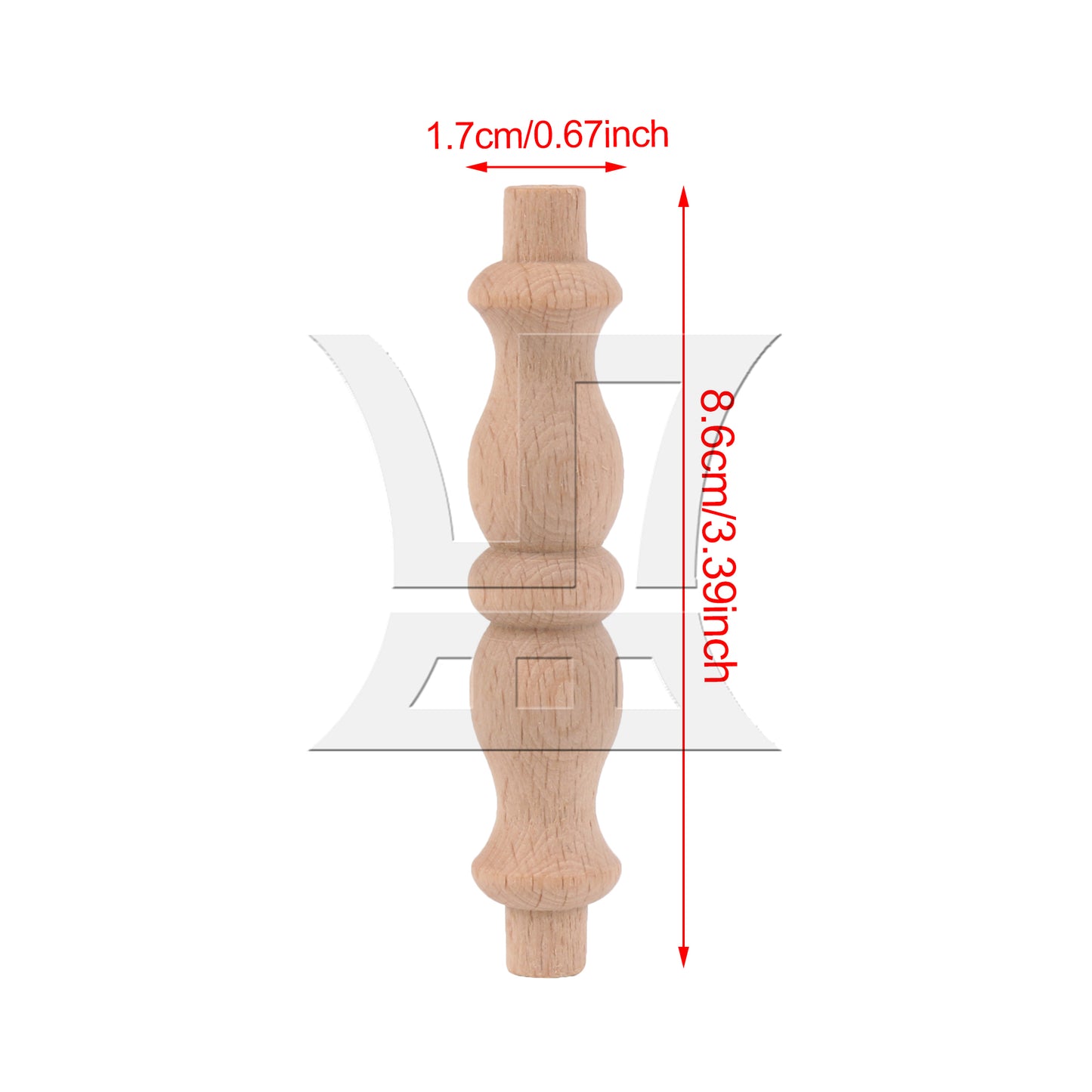 BQLZR Wood Baluster Spindle Replacement 3.39" x 0.67" for Furniture Models Miniature