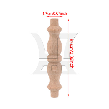 BQLZR Wood Baluster Spindle Replacement 3.39" x 0.67" for Furniture Models Miniature