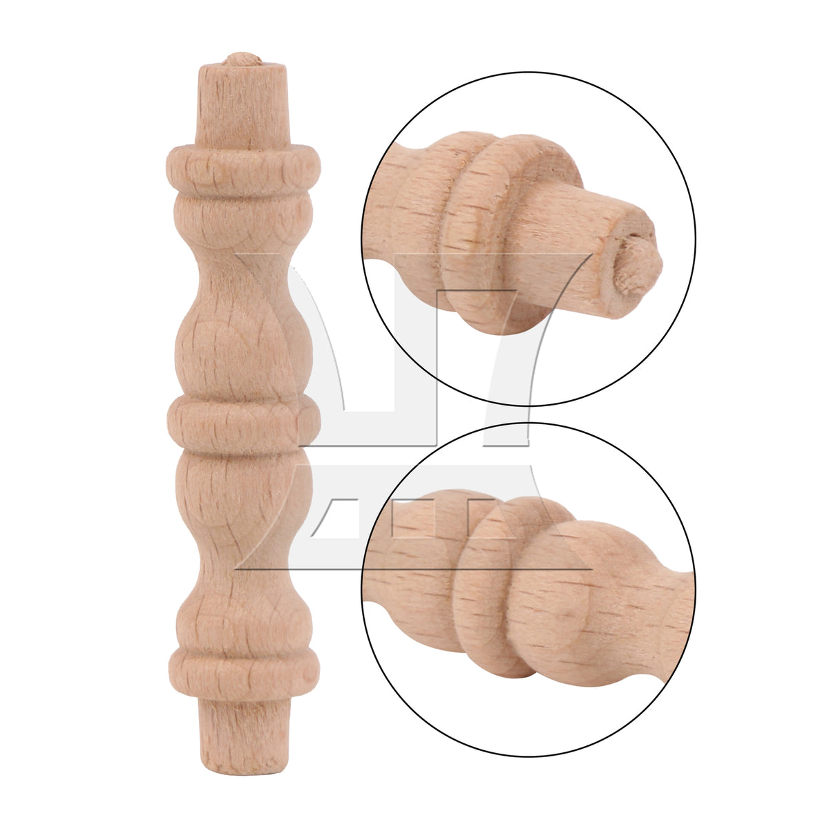BQLZR Carved Wooden Stair Spindle Baluster for Furniture Decoration 2.72" x 0.59"