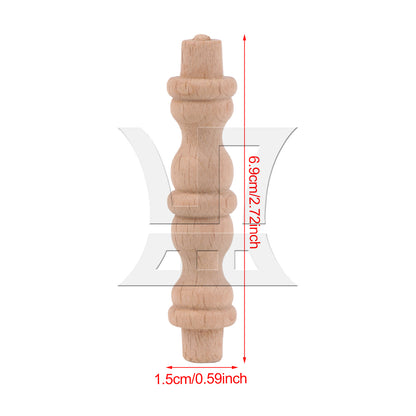 BQLZR Carved Wooden Stair Spindle Baluster for Furniture Decoration 2.72" x 0.59"