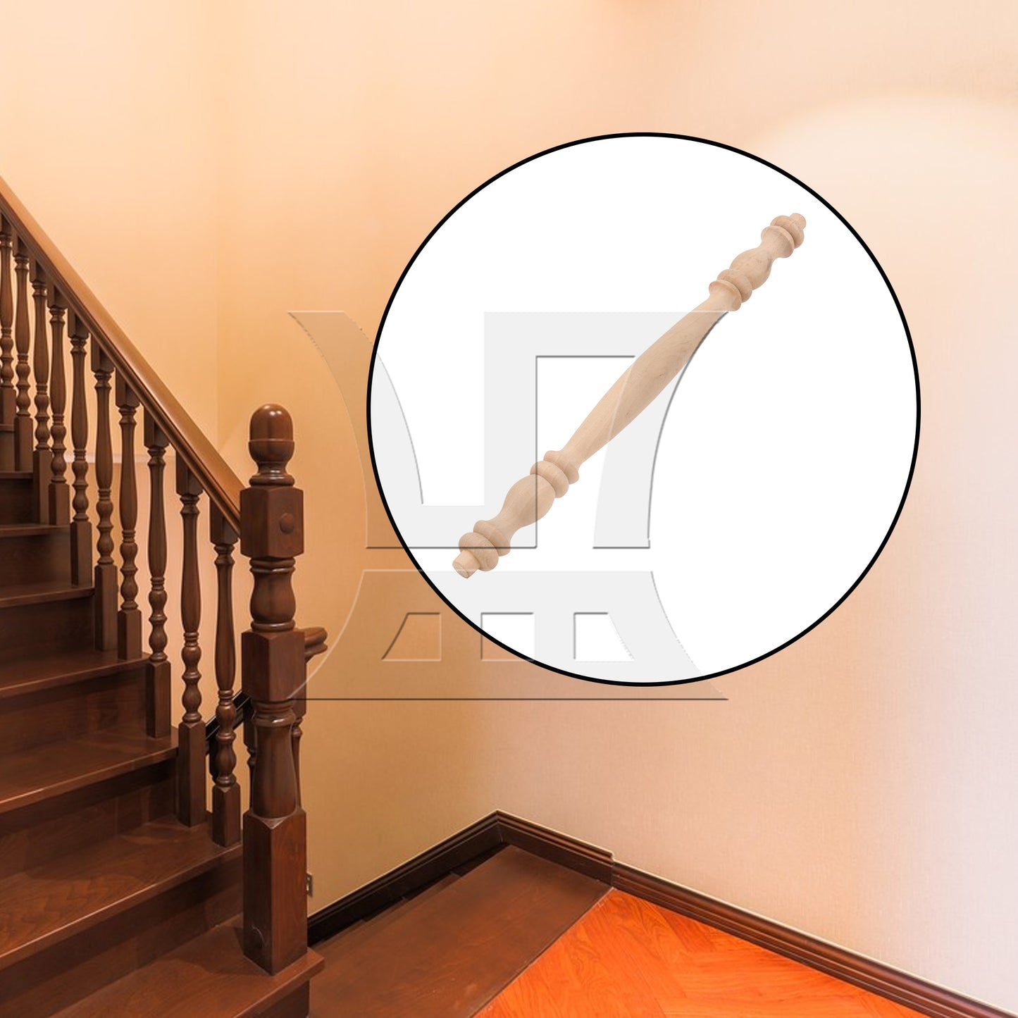 BQLZR Wood Baluster Spindle for Woodworking and Furniture Repairing 10.31" x 0.79"