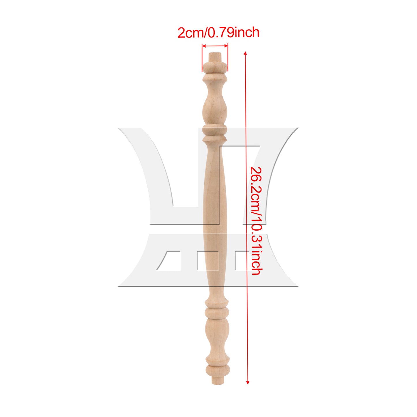 BQLZR Wood Baluster Spindle for Woodworking and Furniture Repairing 10.31" x 0.79"