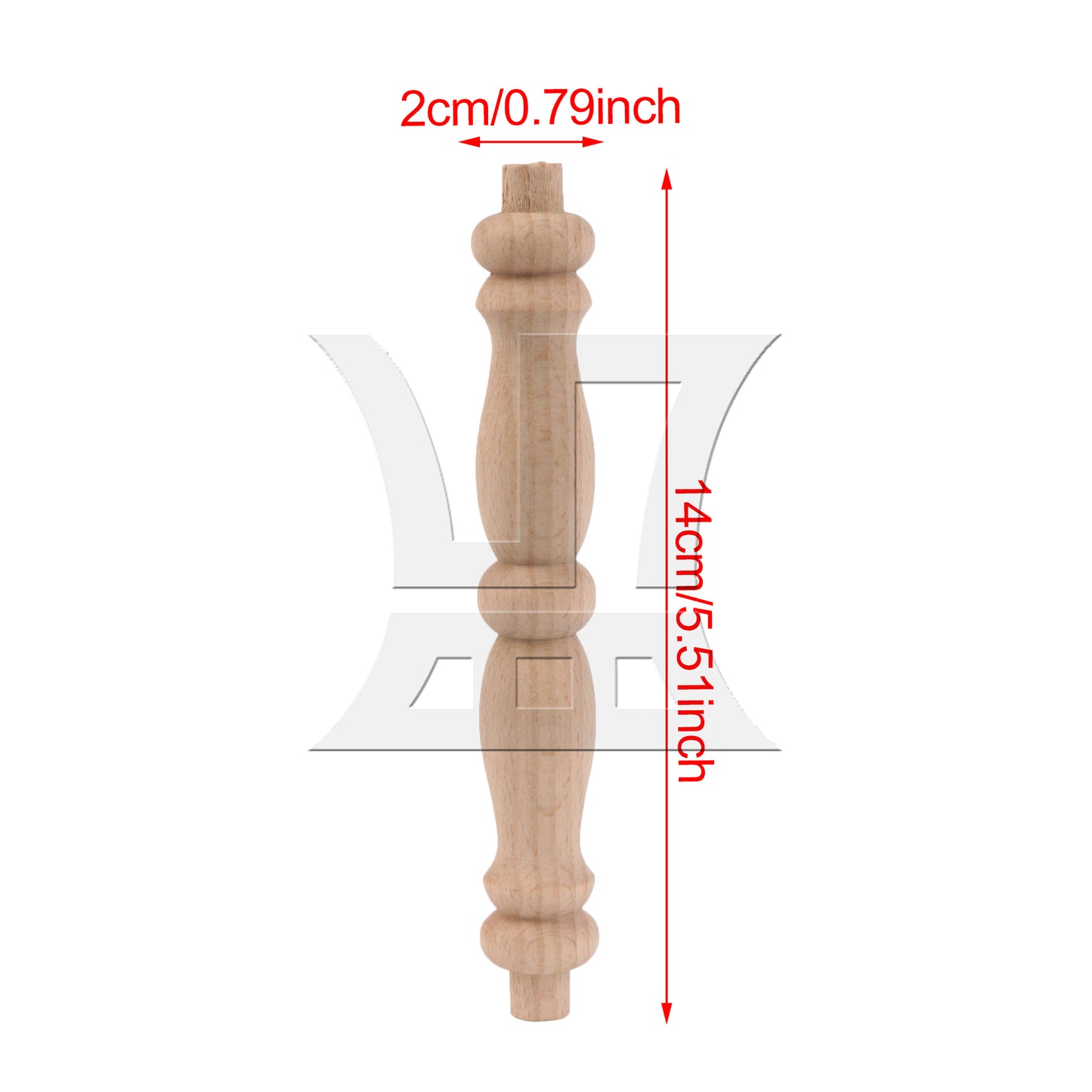 BQLZR Unfinished Wooden Baluster Spindle 5.51" x 0.79" for Home Office Decoration