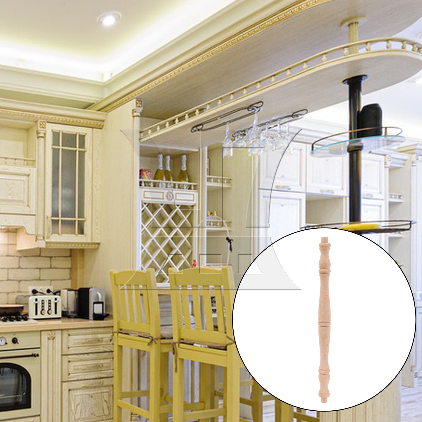 BQLZR Unpainted Wooden Spindle Baluster for Home Restaurant Decoration 9.29" x 0.71"