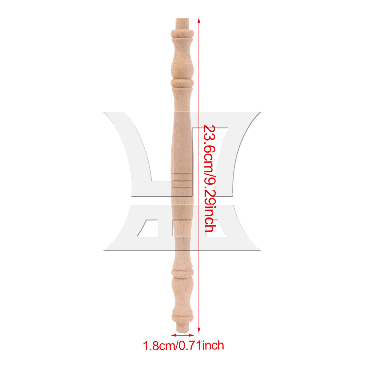 BQLZR Unpainted Wooden Spindle Baluster for Home Restaurant Decoration 9.29" x 0.71"