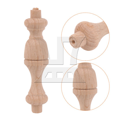 BQLZR Carved Wooden Stair Spindle Baluster for Furniture Decorations 2.95" x 0.71"