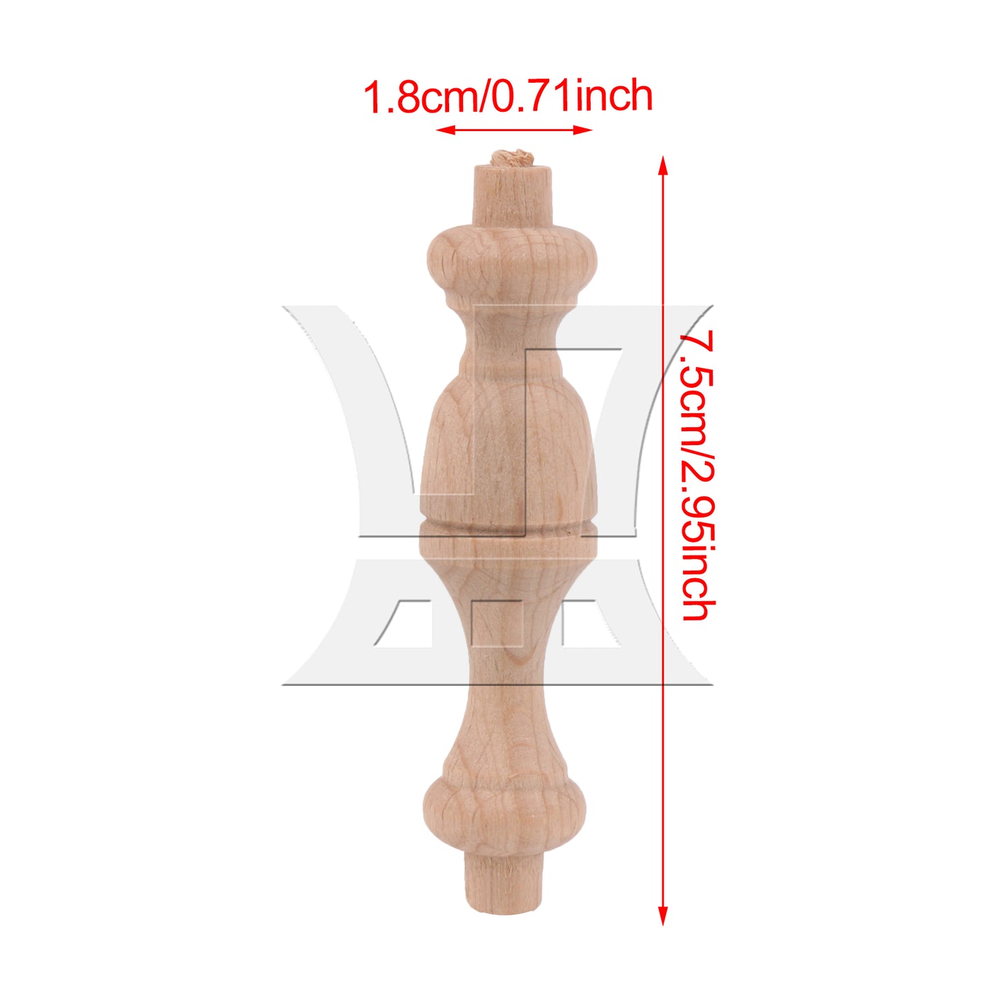 BQLZR Carved Wooden Stair Spindle Baluster for Furniture Decorations 2.95" x 0.71"