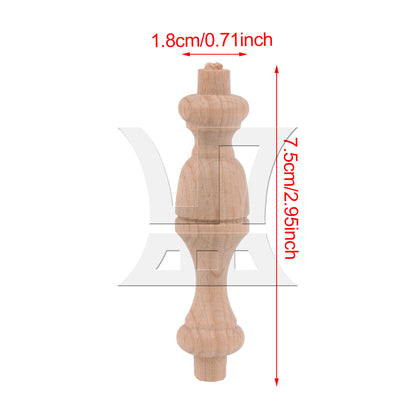 BQLZR Carved Wooden Stair Spindle Baluster for Furniture Decorations 2.95" x 0.71"