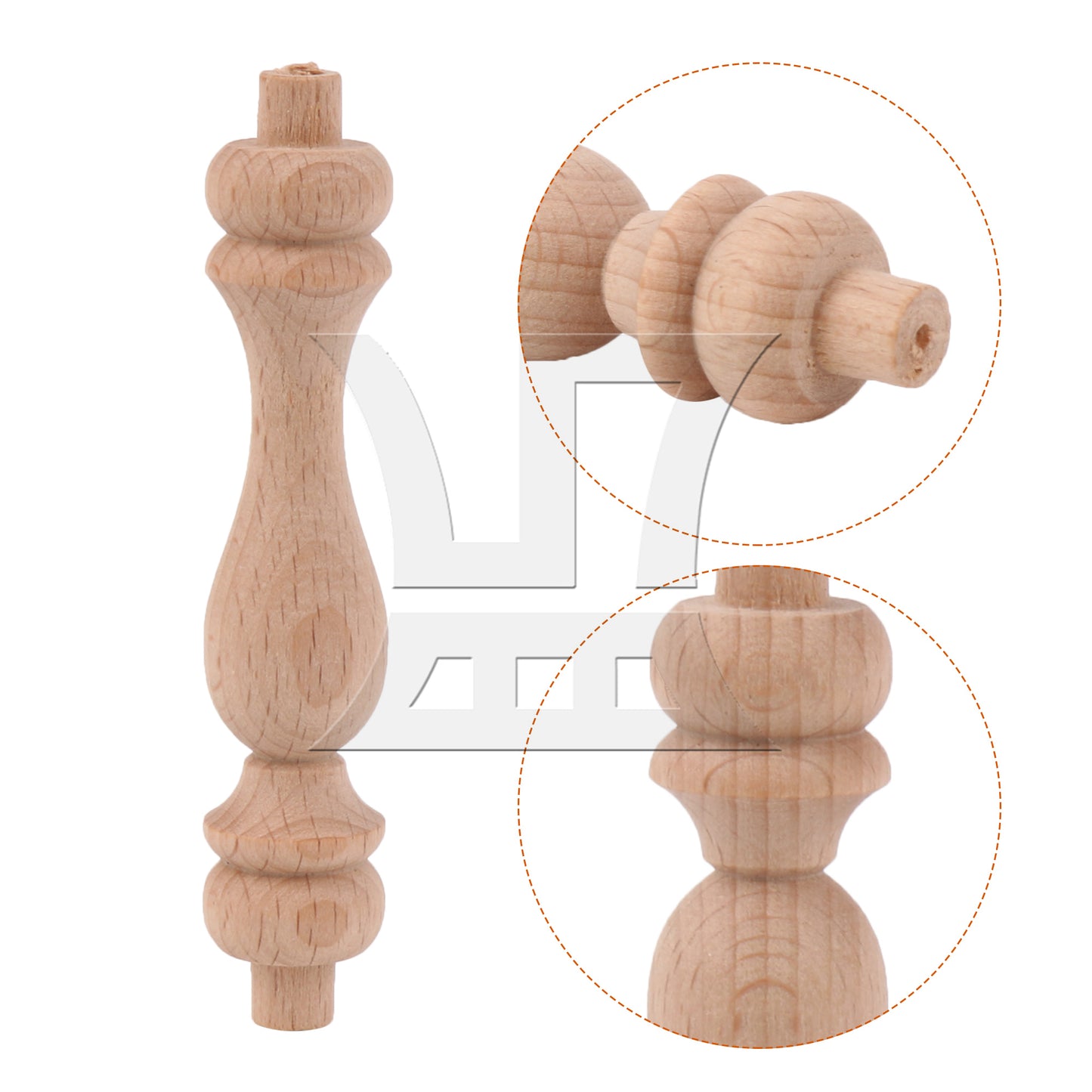 BQLZR Unpainted Wooden Spindle Baluster for Home Restaurant Decor 3.74 x 0.71inch