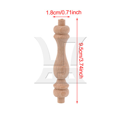 BQLZR Unpainted Wooden Spindle Baluster for Home Restaurant Decor 3.74 x 0.71inch