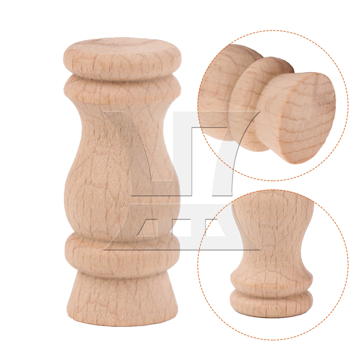 BQLZR Wooden Baluster Spindle Replacement for Furniture Miniature 1.57 x 0.67 Inch