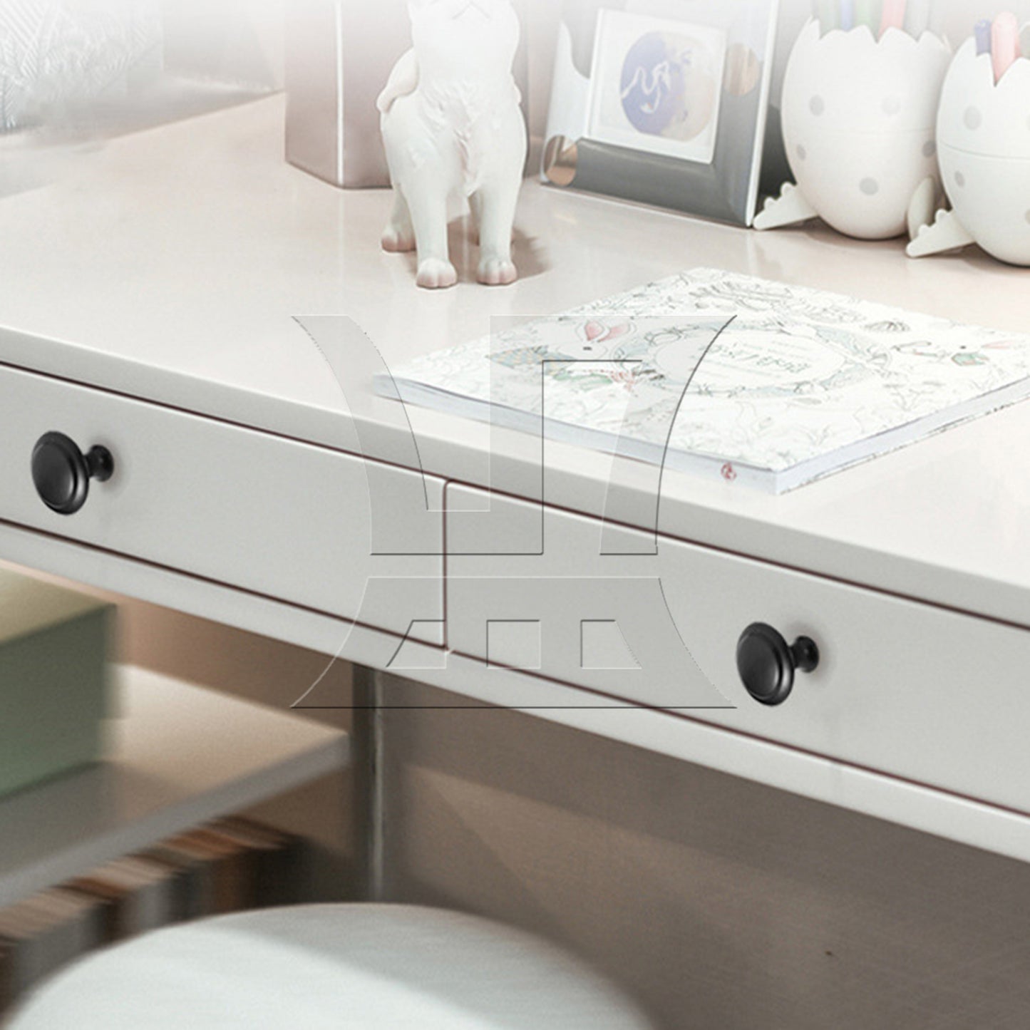 BQLZR Round Furniture Drawer Knobs for Cabinet 30mm Dia Black Modern Style w/ Screw