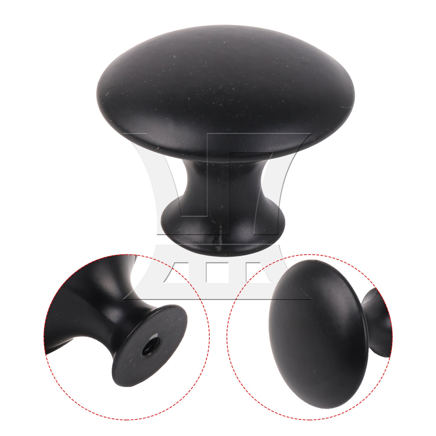 BQLZR Round Furniture Drawer Knobs for Cabinet 30mm Dia Black Modern Style w/ Screw
