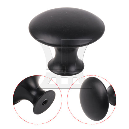BQLZR Round Furniture Drawer Knobs for Cabinet 30mm Dia Black Modern Style w/ Screw